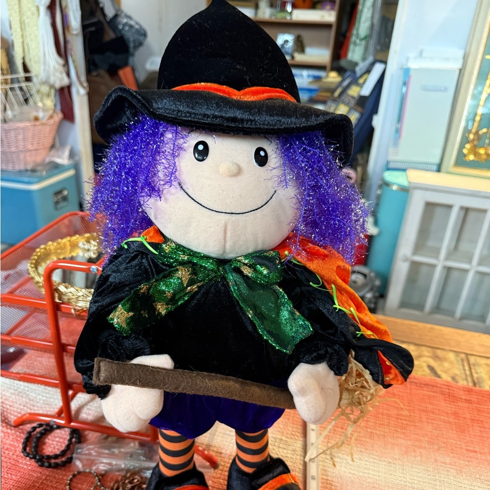 Kids of America Halloween Witch Plush Doll with Purple Hair